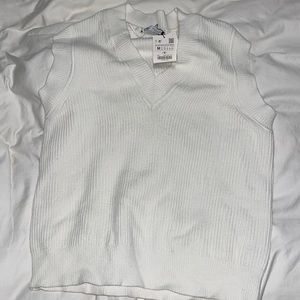 Zara white oversized sweater vest